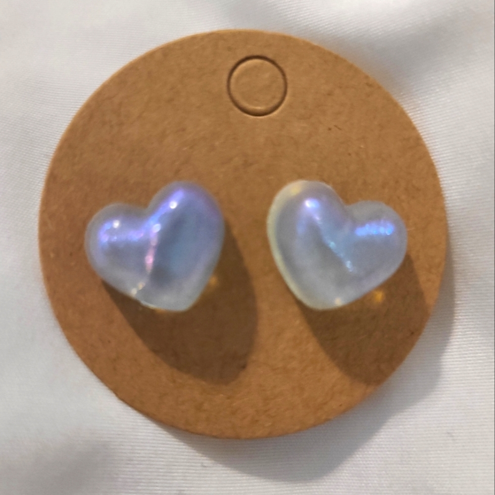 Iridescent Heart Earrings